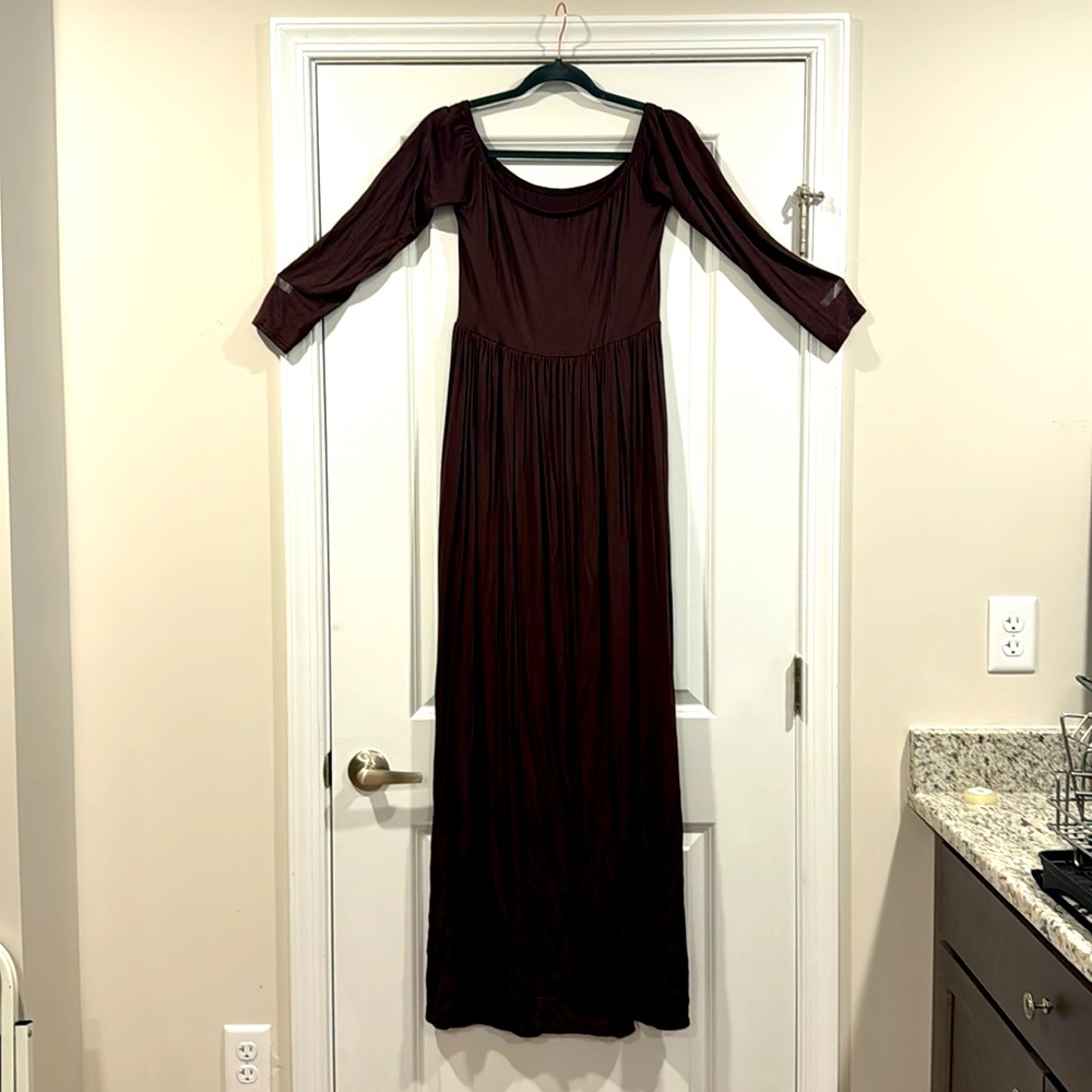Brown Fall Maxi Dress (NWOT)